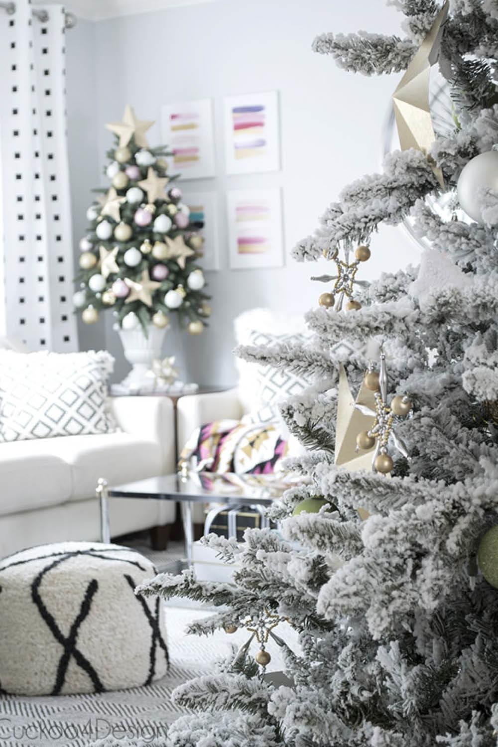 Arco De Navidad Plata Rosa Blanco De Lujo Grande Decoración de árbol de Navidad Decoración