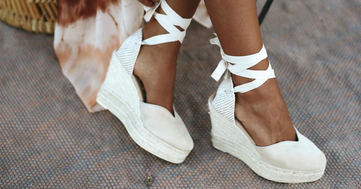 Zapatos Sandalias Alpargatas Corina Alpargatas blanco puro estampado a rayas look casual 