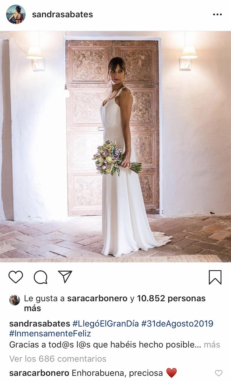 Sandra Sabatés de novia en su boda sorpresa