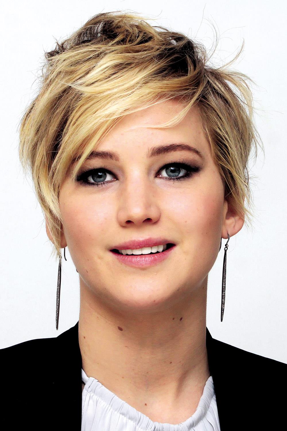 Cortes y peinados forma cara Jennifer Lawrence