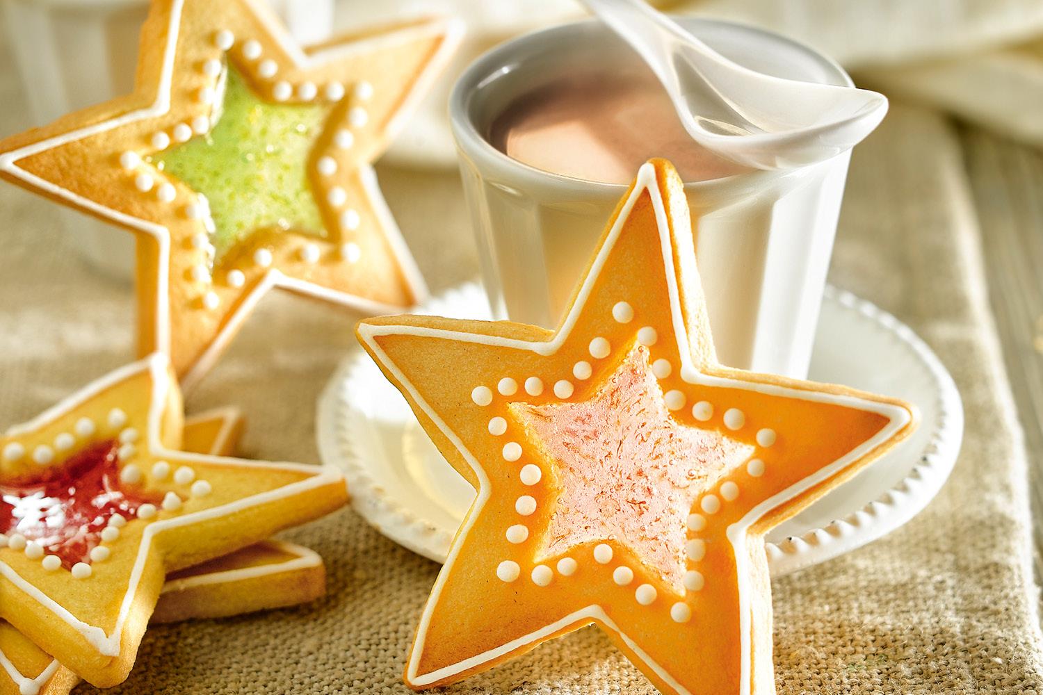 galletas de navidad estrellas con caramelo