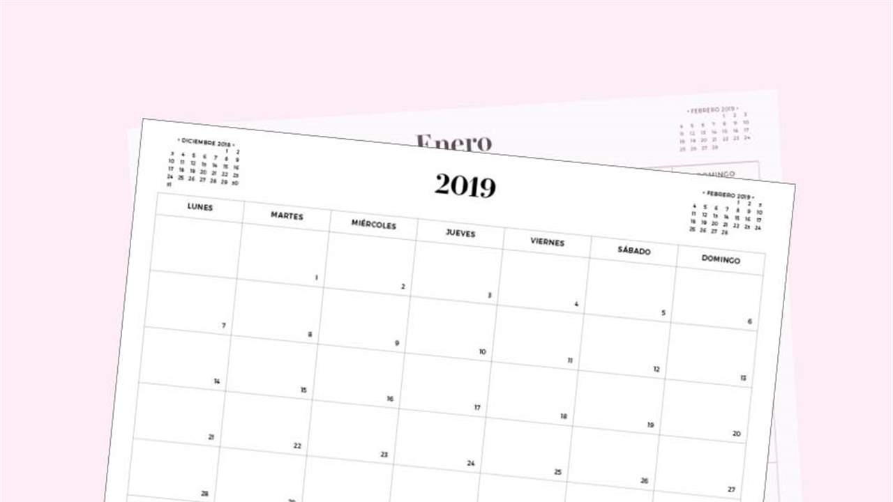 Tu calendario 2019 para imprimir