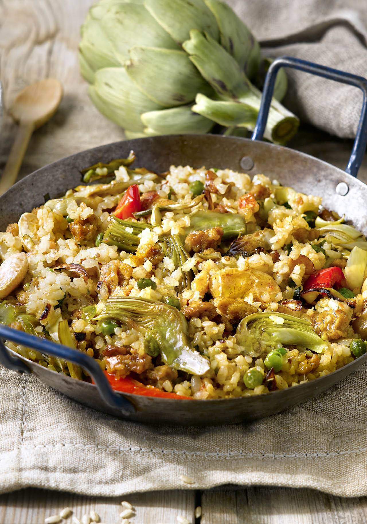 arroz con verduras paella