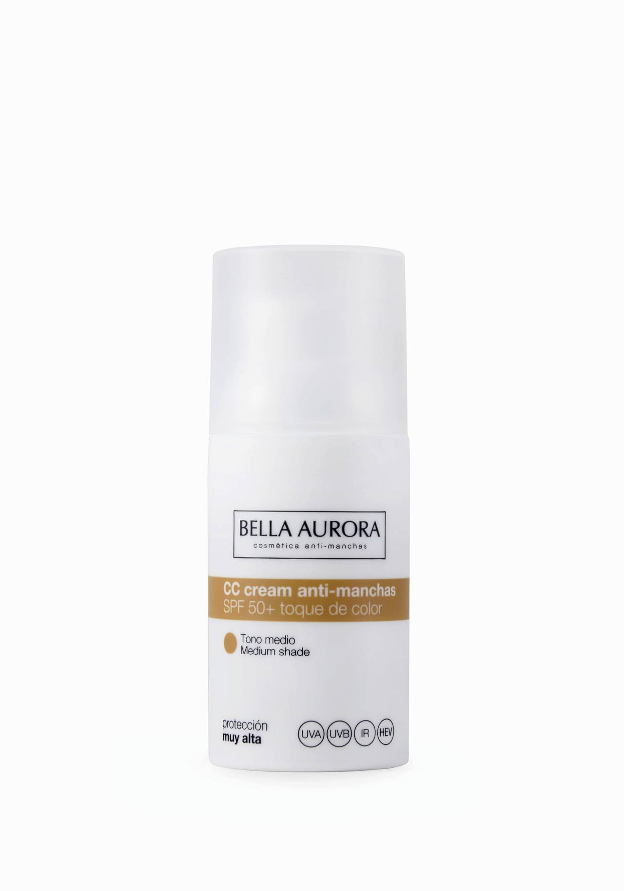 Bella Aurora CC Cream anti-manchas FPS 50+ con toque de color  Las mejores cremas con color de farmacia por menos de 15€