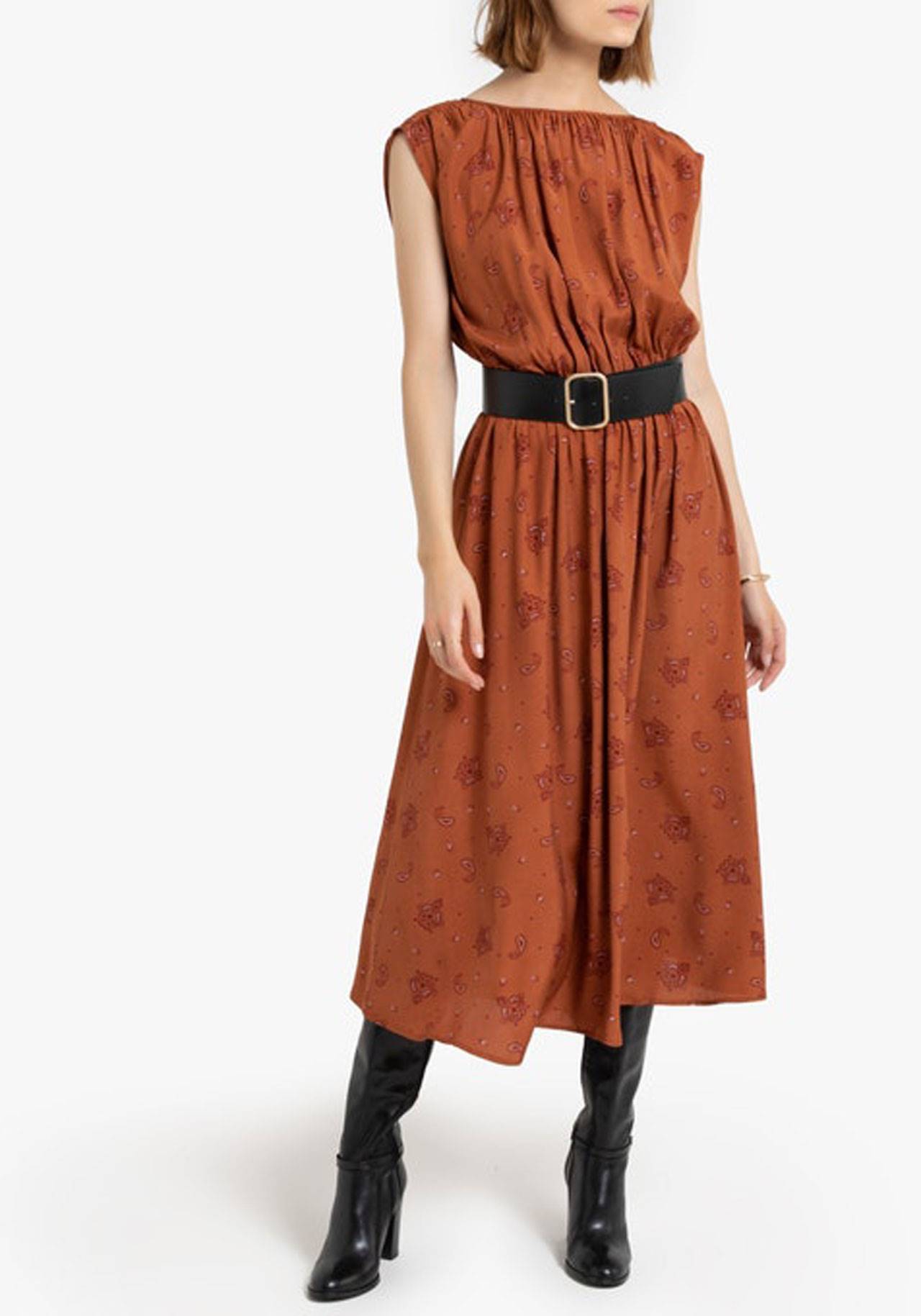 vestido-midi-marrón