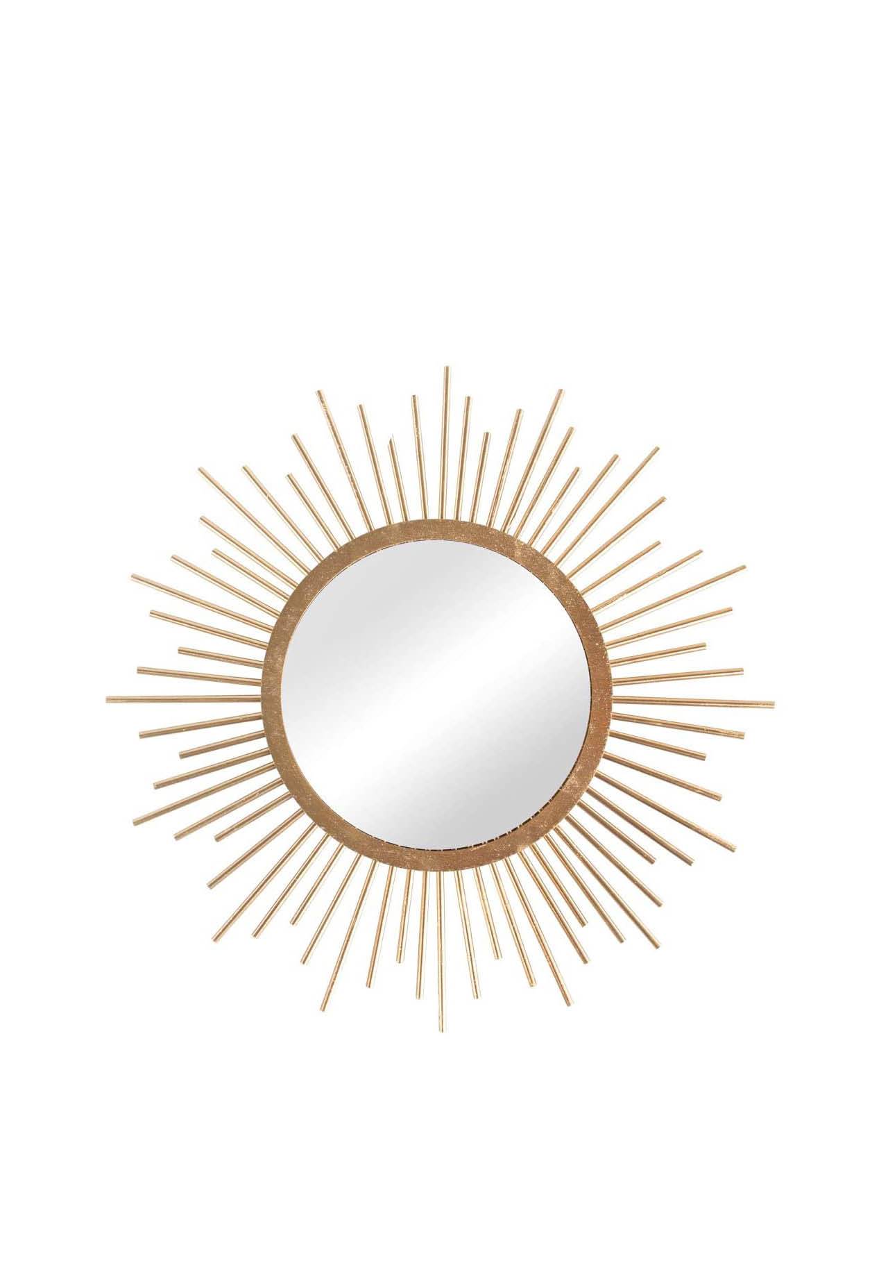 espejo circular sol articulos bonitos decoracion terraza balcon ventana Espejo solar pequeño, 32 cm de diámetro, natural, diámetro del espejo 15 cm, caja de 1 juego