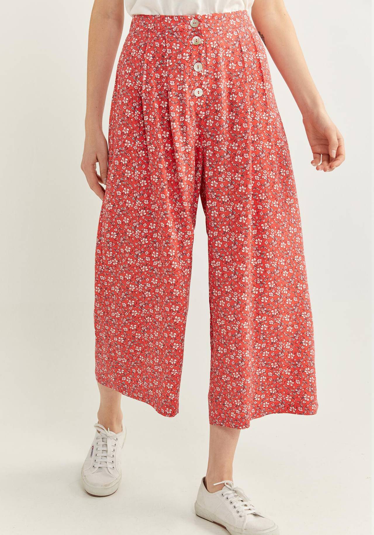 Pantalón culotte de flores