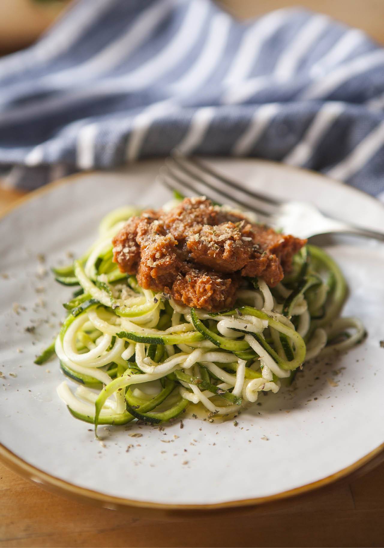 recetas en 5 minutos comer cenar espaguetis calabacin boloñesa