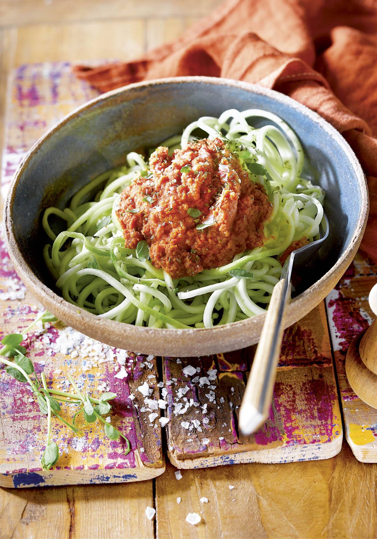 recetas con soja texturizada espaguetis calabacin bolonesa