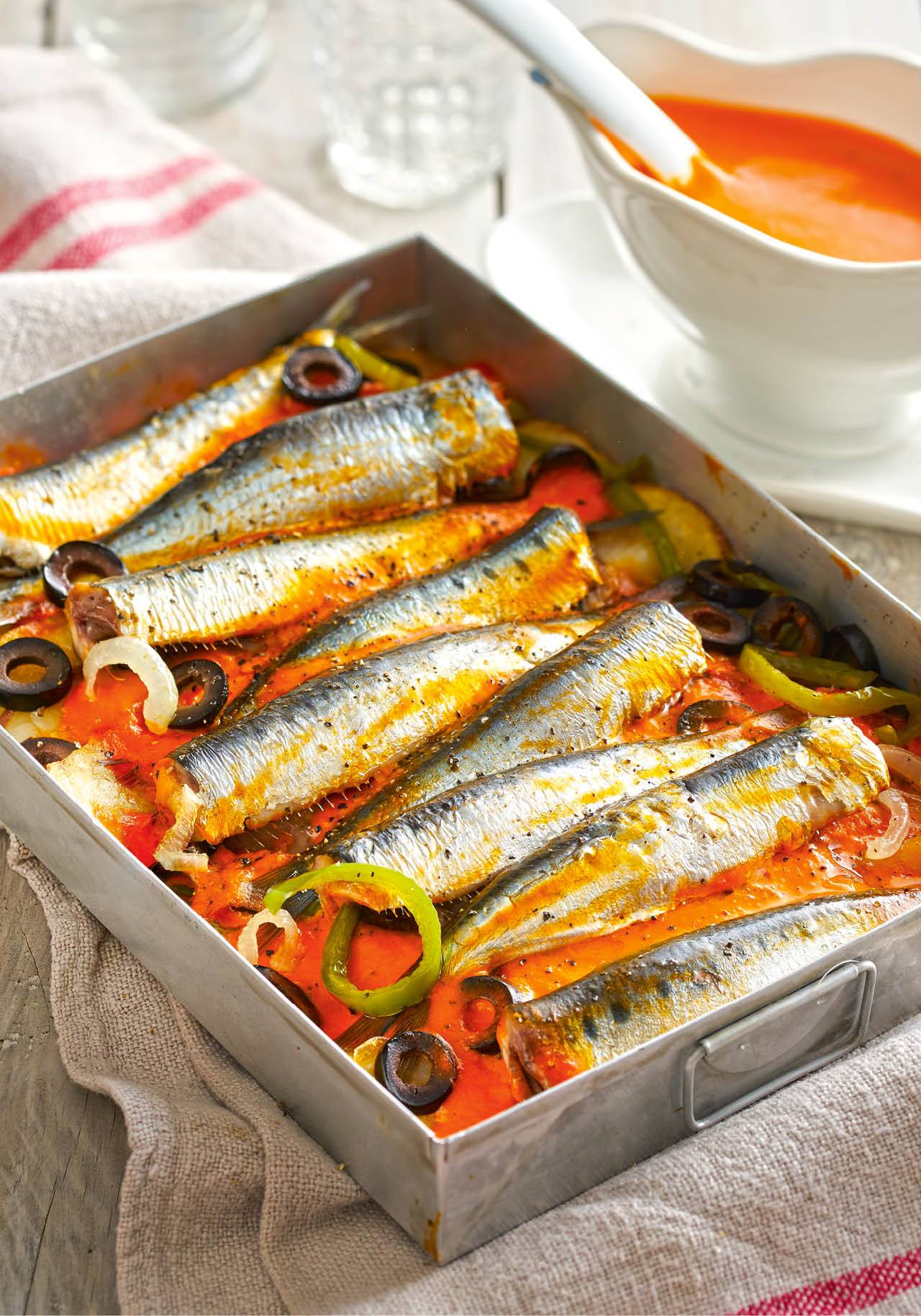 menu para mejorar la piel sardinas verduras horno