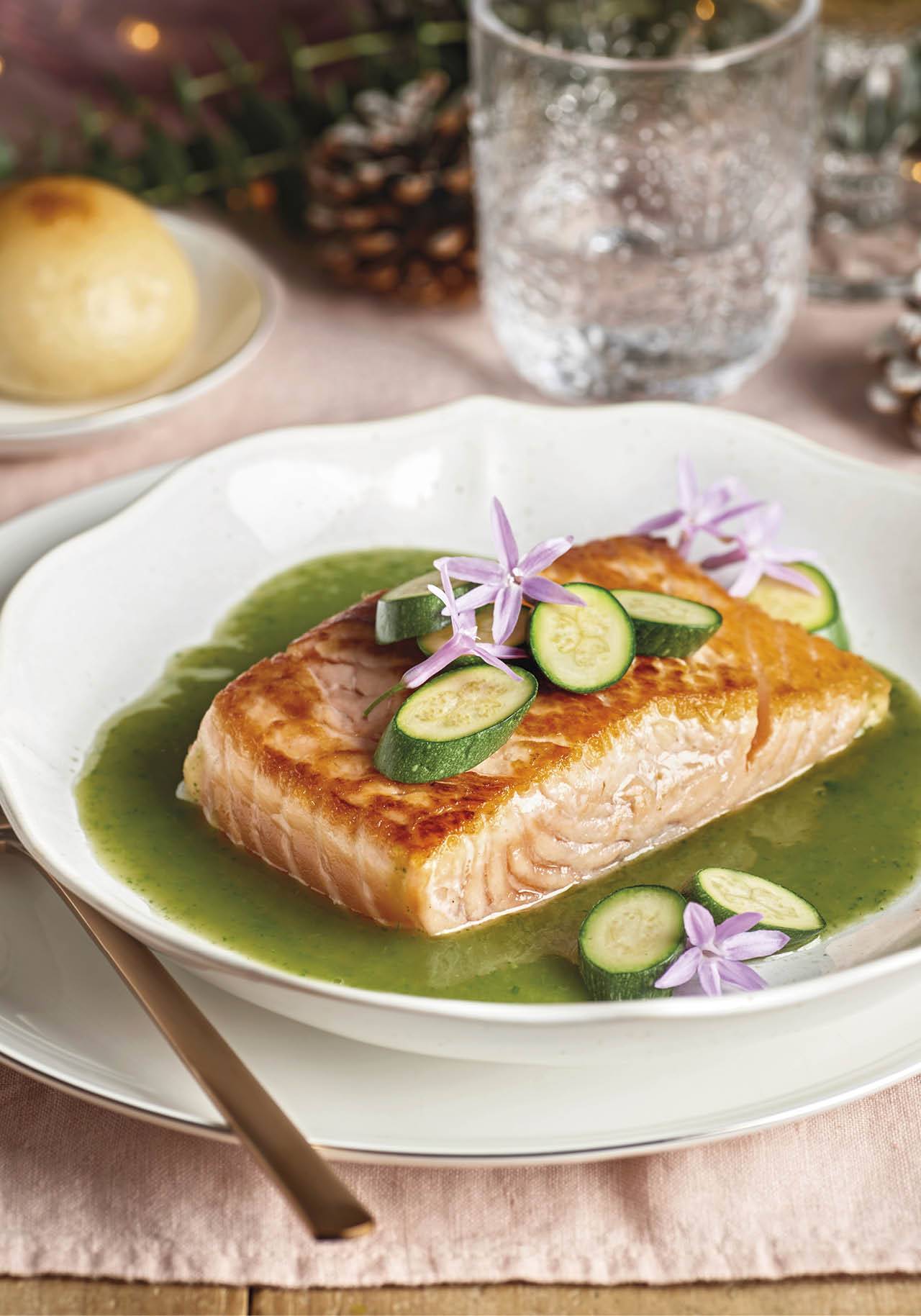 recetas de navidad salmon salsa verde