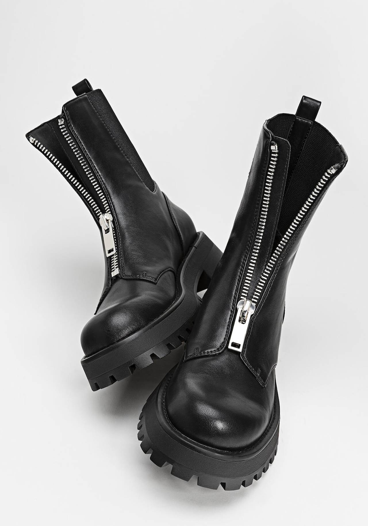 Zapatos Botines Botas con cremallera Zara Botas con cremallera negro look casual 
