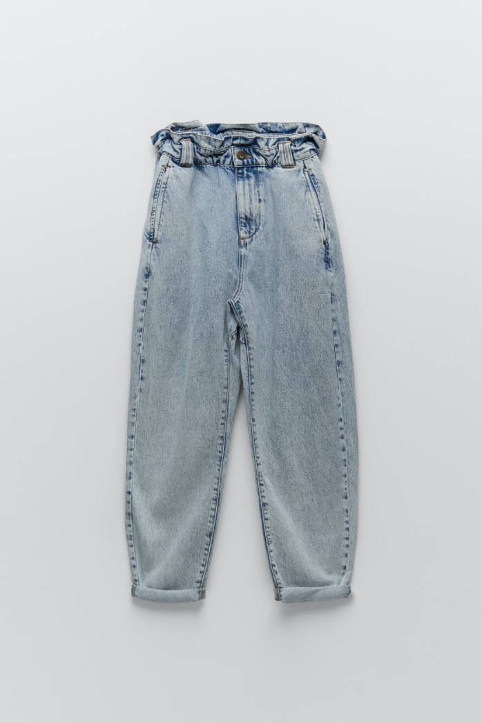 Pantalones vaqueros jeans paper bag baggy de Zara