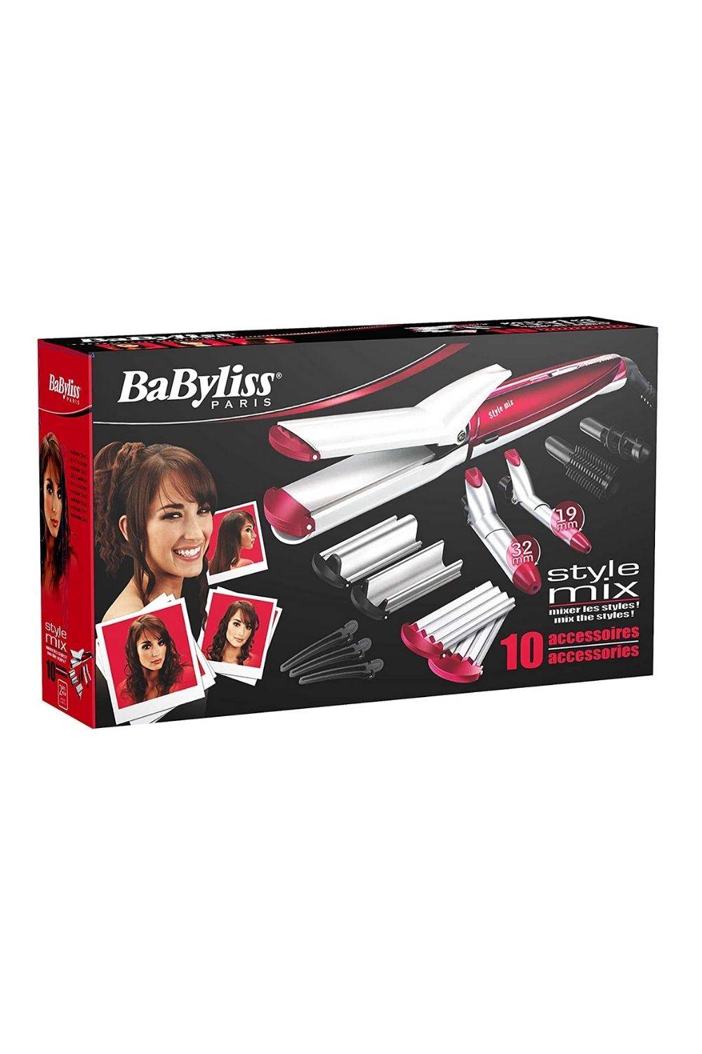 BaByliss MS22E Multistyle - set moldeador de pelo 10 en 1 para hacer todo tipo de peinados, alisar, ondular, moldear, crimpar, ondas al agua, rizos marcados, ondas abiertas con recubrimiento cerámico