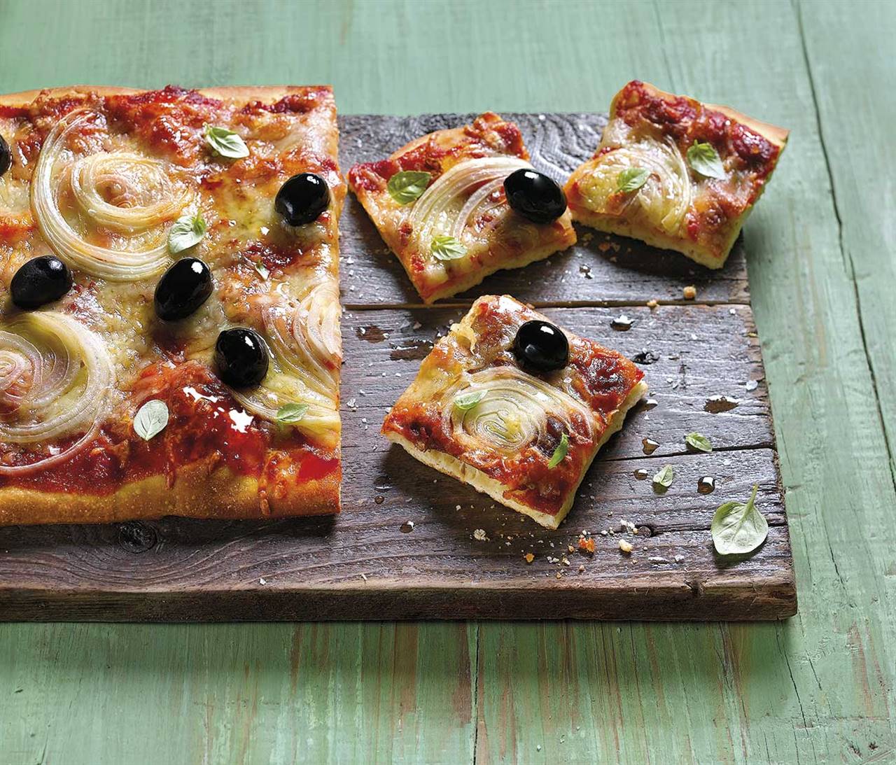 calorias pizza vegetal olivas