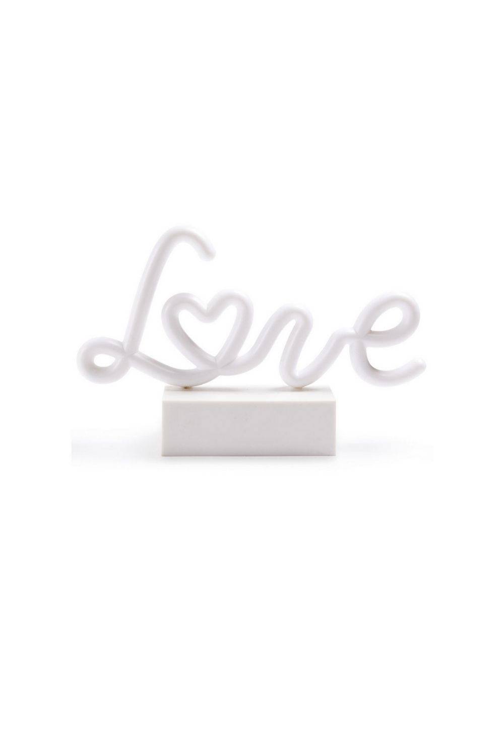 Luz de neón con mensaje «Love»