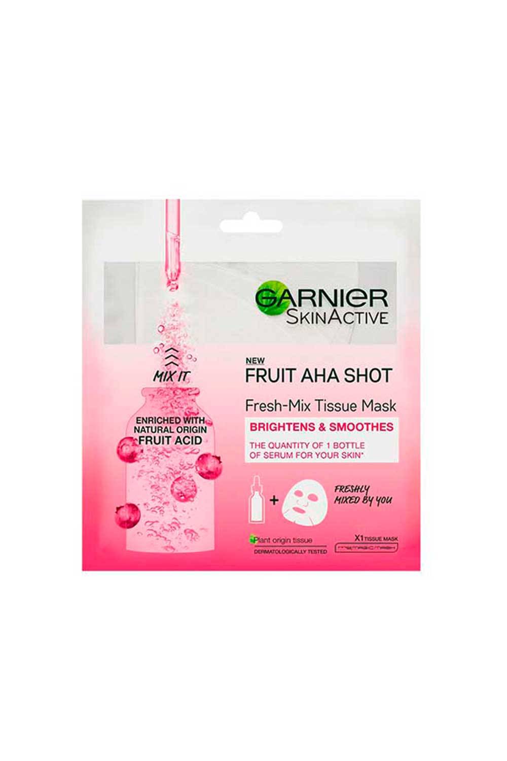 Mascarilla hidratante con ácidos de fruta Fresh-Mix Aha Shot de Garnier