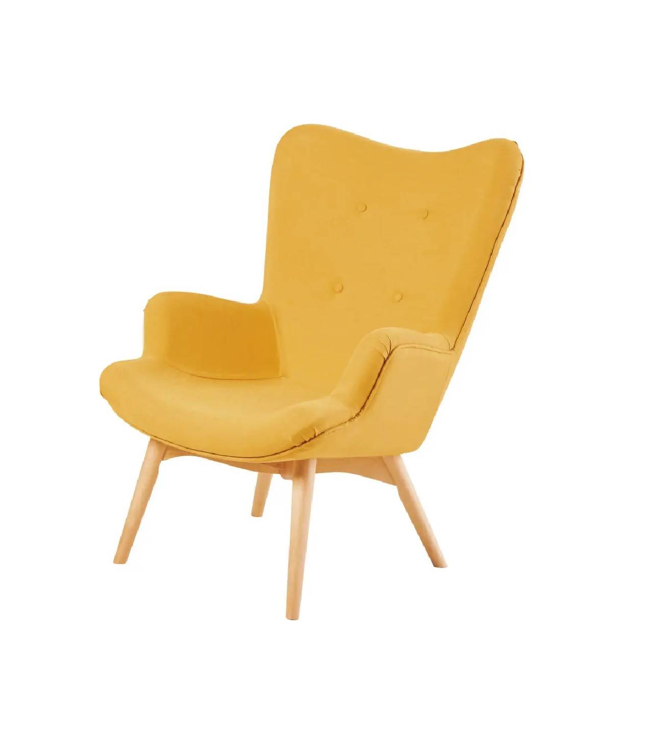 muebles para salones pequeños butaca escandinava amarilla Maisons du Monde, 299,00€