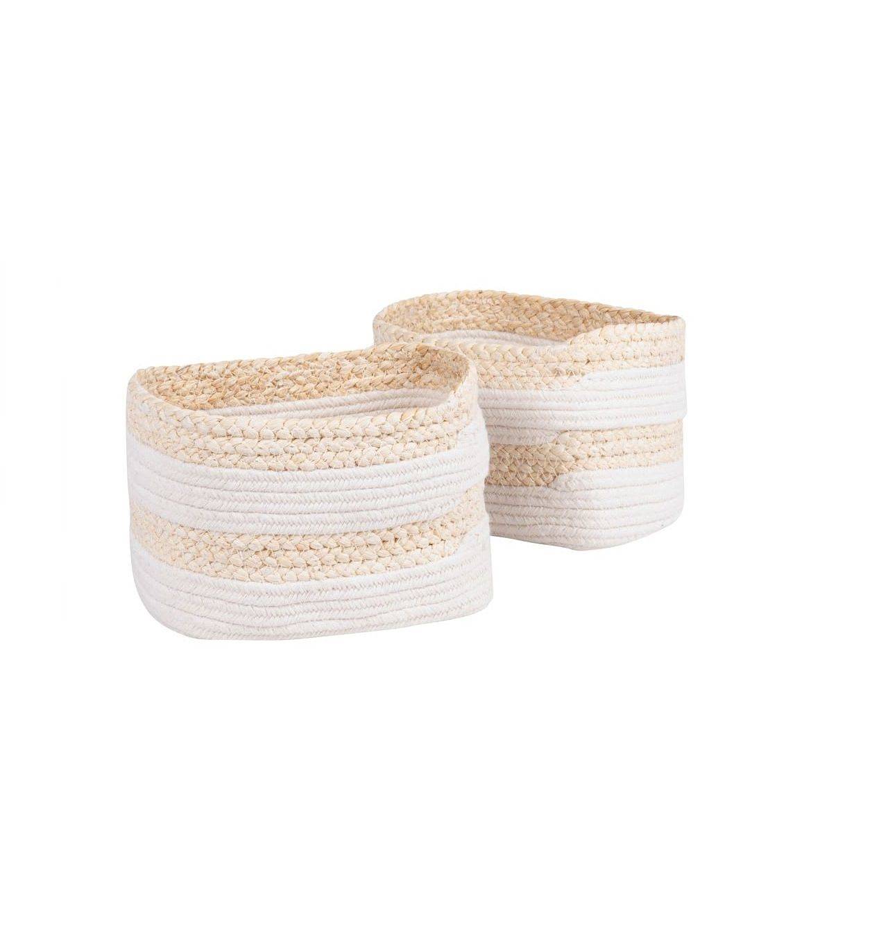 Muebles para baños pequeños cestas de fibra de maíz y algodón blanco Maisons du monde, 22,99€
