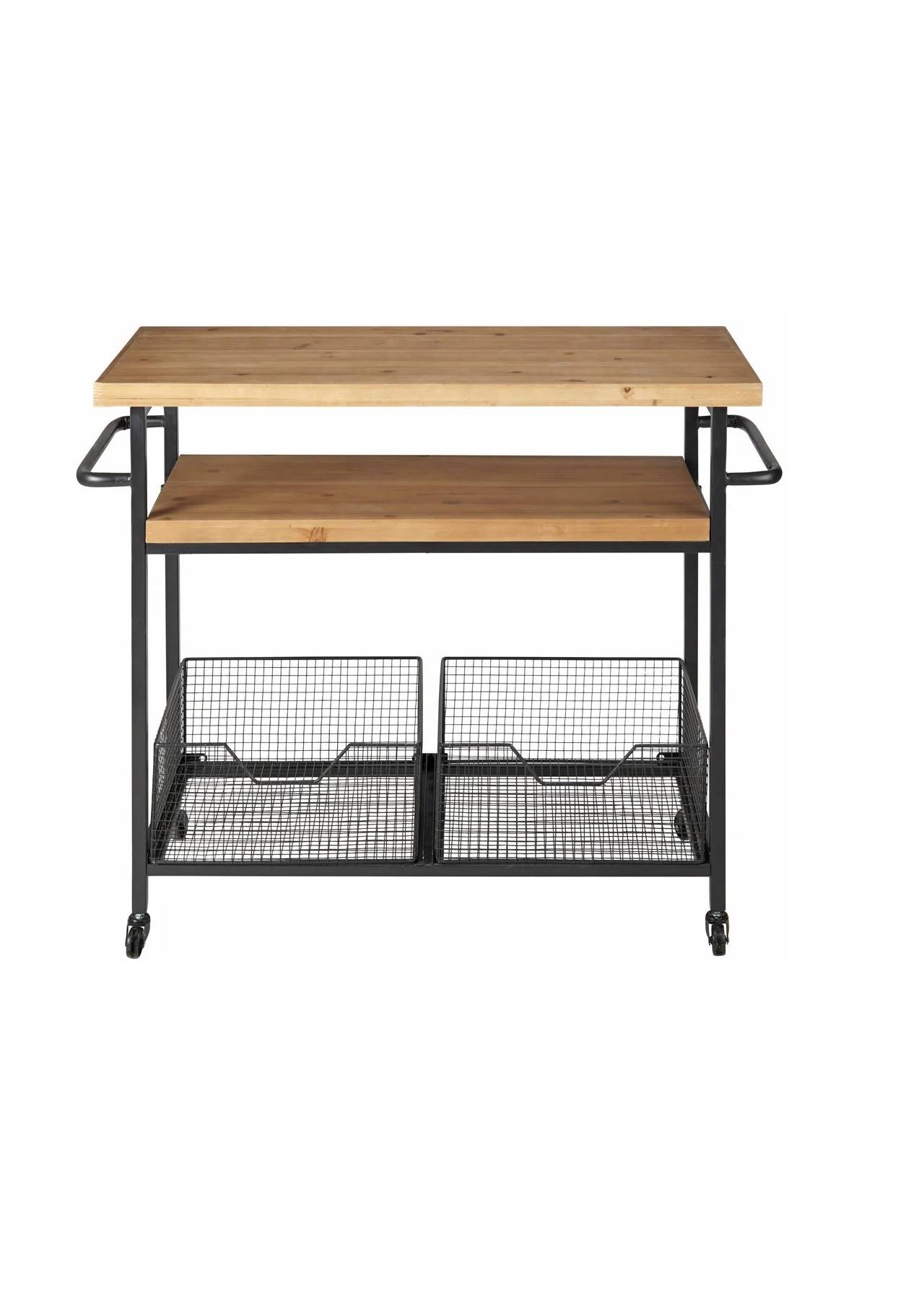 mobiliario para cocinas pequeñas mesa auxiliar de madera y metal Maisons du Monde, 179,90€