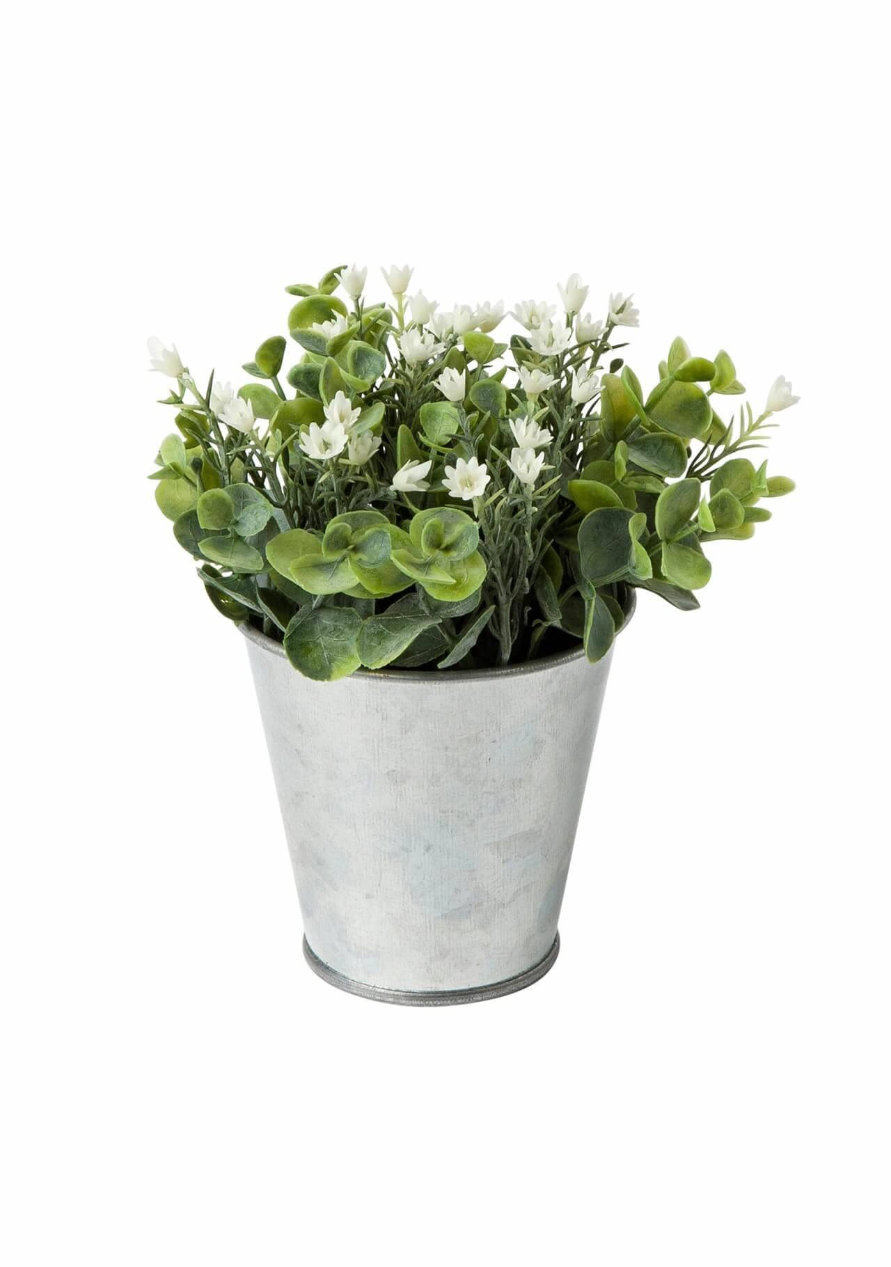 plantas artificiales bonitas planta artificial con flores blancas en maceta de zinc El Corte Inglés, 3,95€