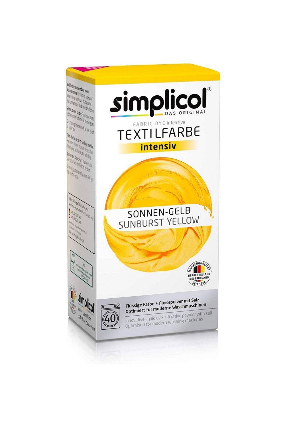 Simplicol Kit de Tinte Textile Dye Intensive Amarillo: Colorante para Teñir Ropa