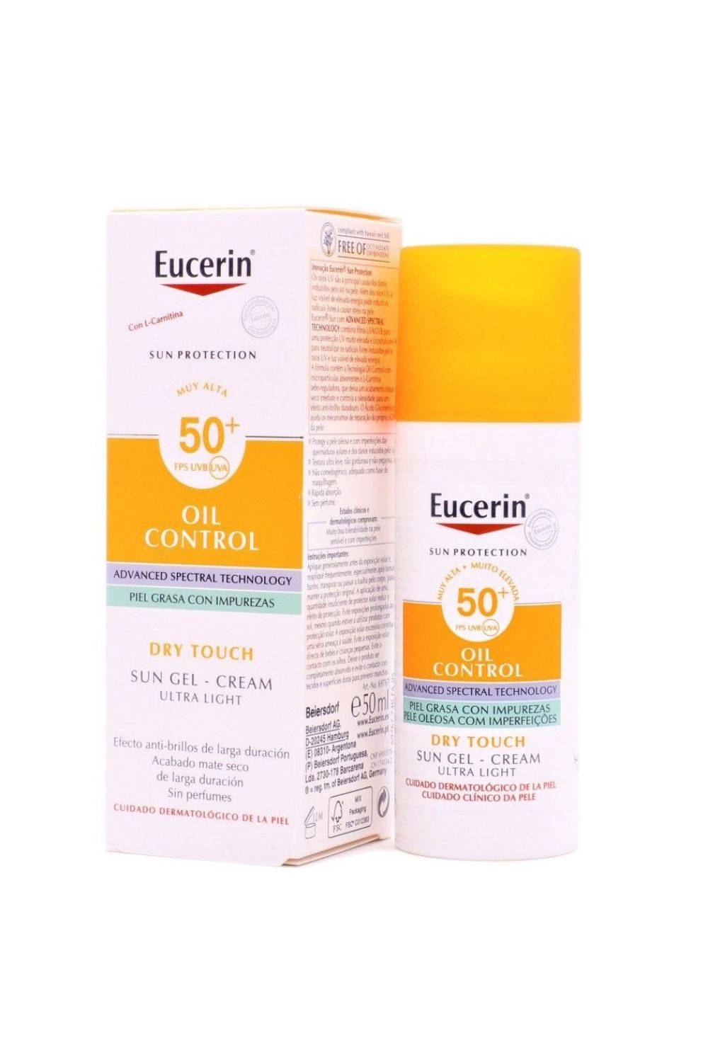EUCERIN FACIAL GEL-CREMA OIL CONTROL DRY TOUCH FPS50+ 50ML