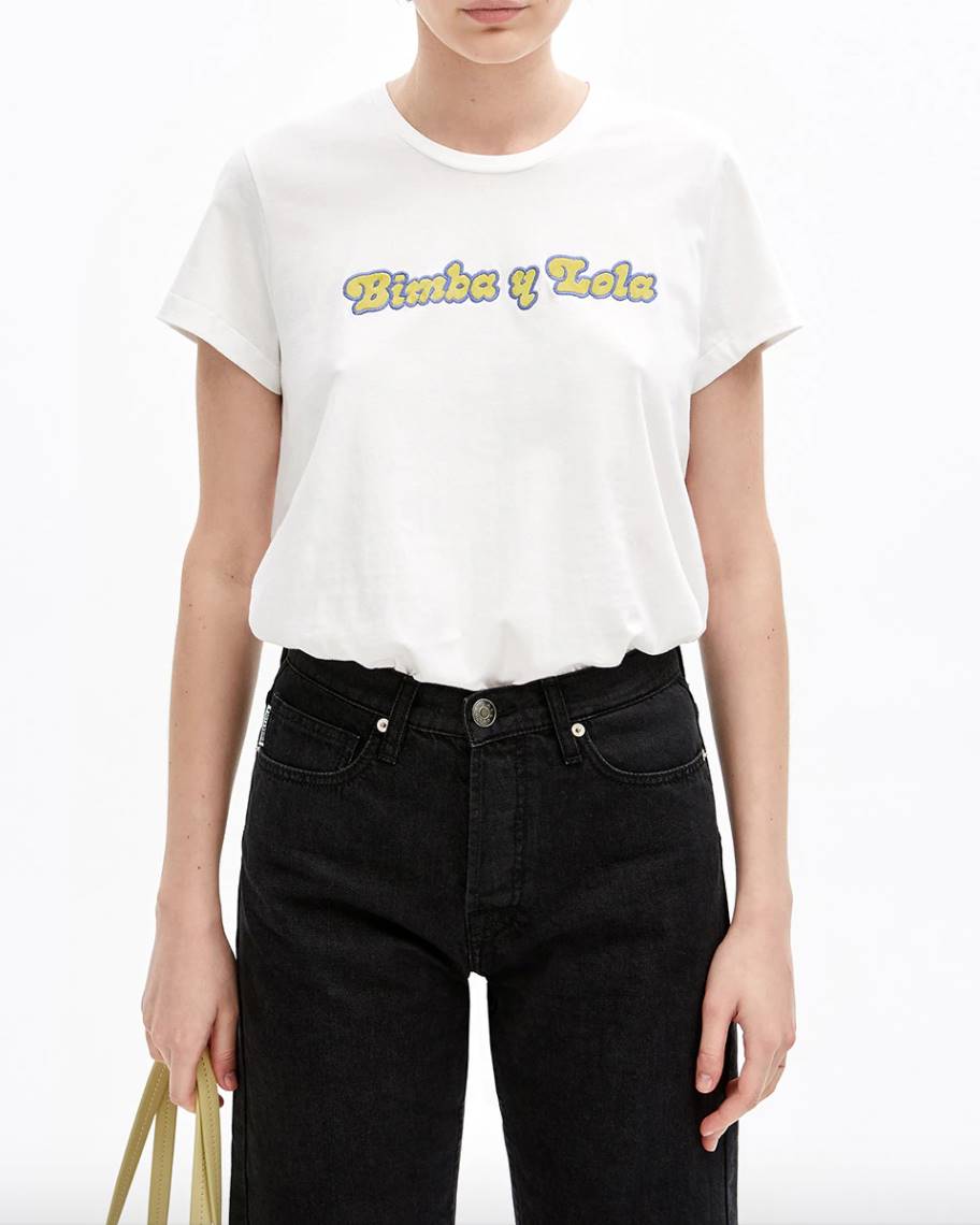 BIMBA Y LOLA Camiseta de mujer logo blanca