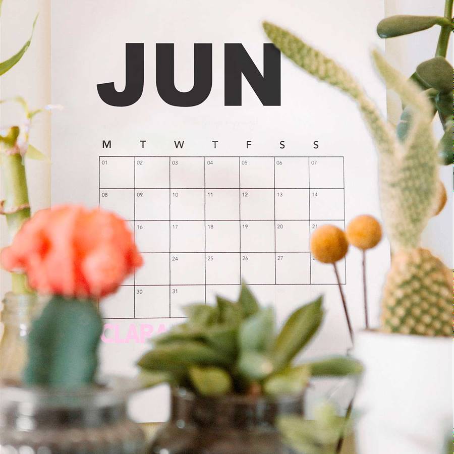 Tu calendario de JUNIO 2022 para imprimir