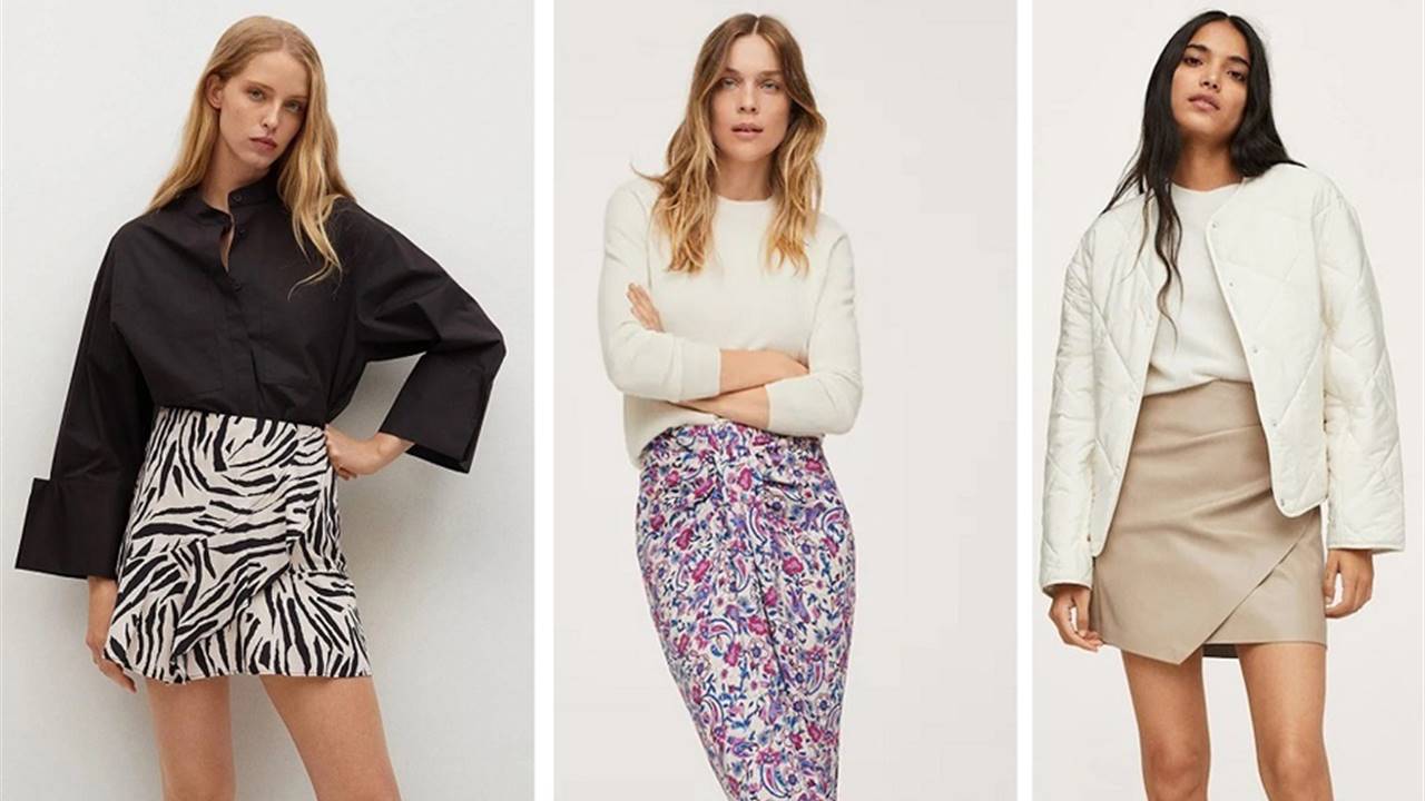 5 faldas efecto vientre plano disponibles en Zara y Mango