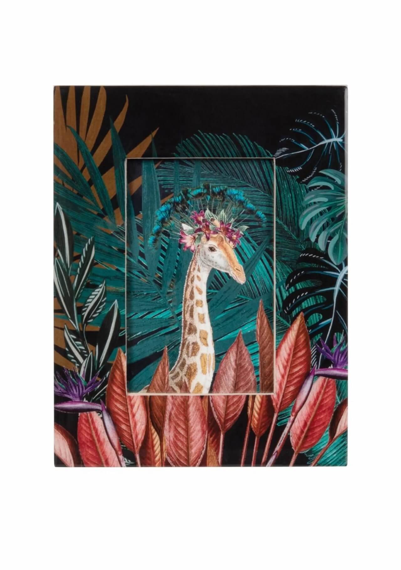 cuadros para baños marco de fotos con estampado de jirafa Maisons du Monde, 12,99€