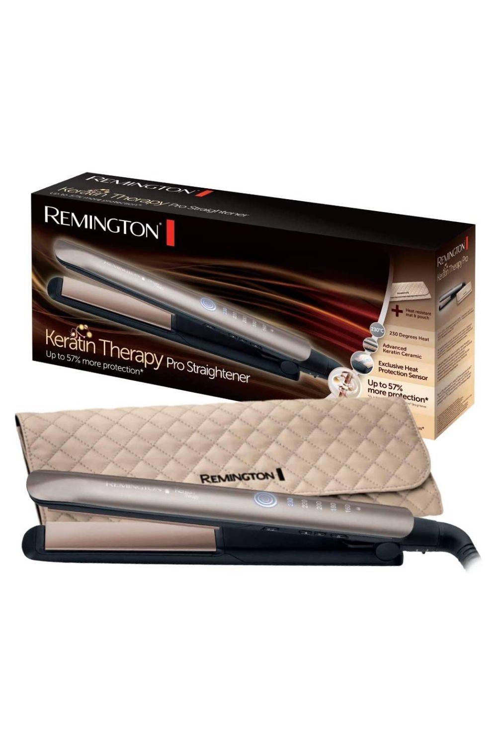 Remington S8590 Keratin Therapy Pro, Plancha de Pelo, Beige