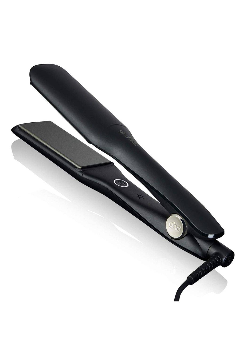 ghd max - Plancha de pelo profesional con placas anchas para cabello largo, grueso o rizado, tecnología dual zone, negra