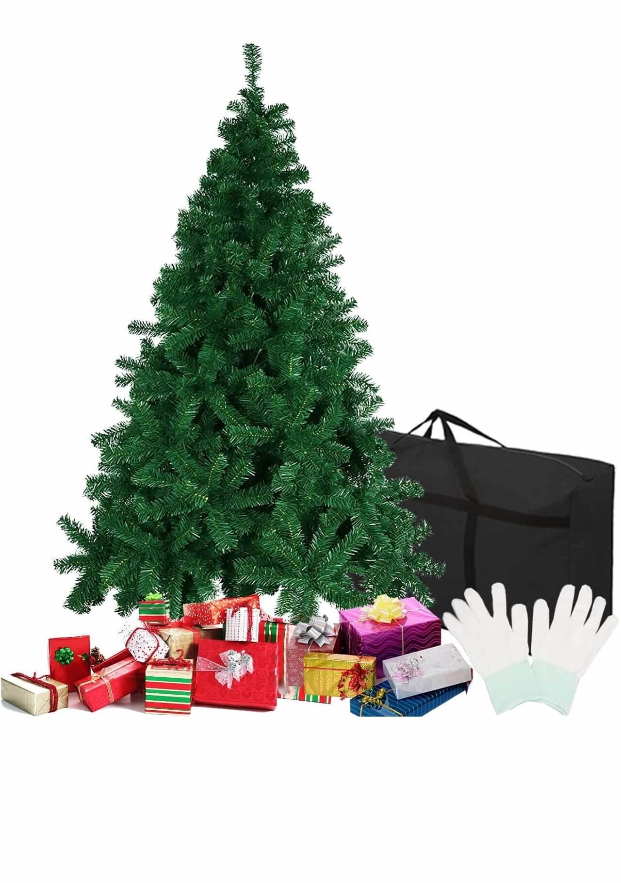 Árbol de Navidad plegable con funda y guantes