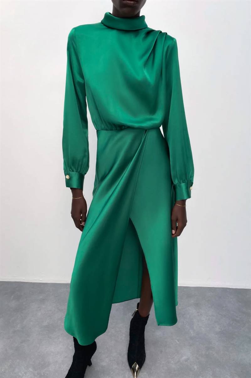 Vestido verde de Zara de Vicky Martín Berrocal