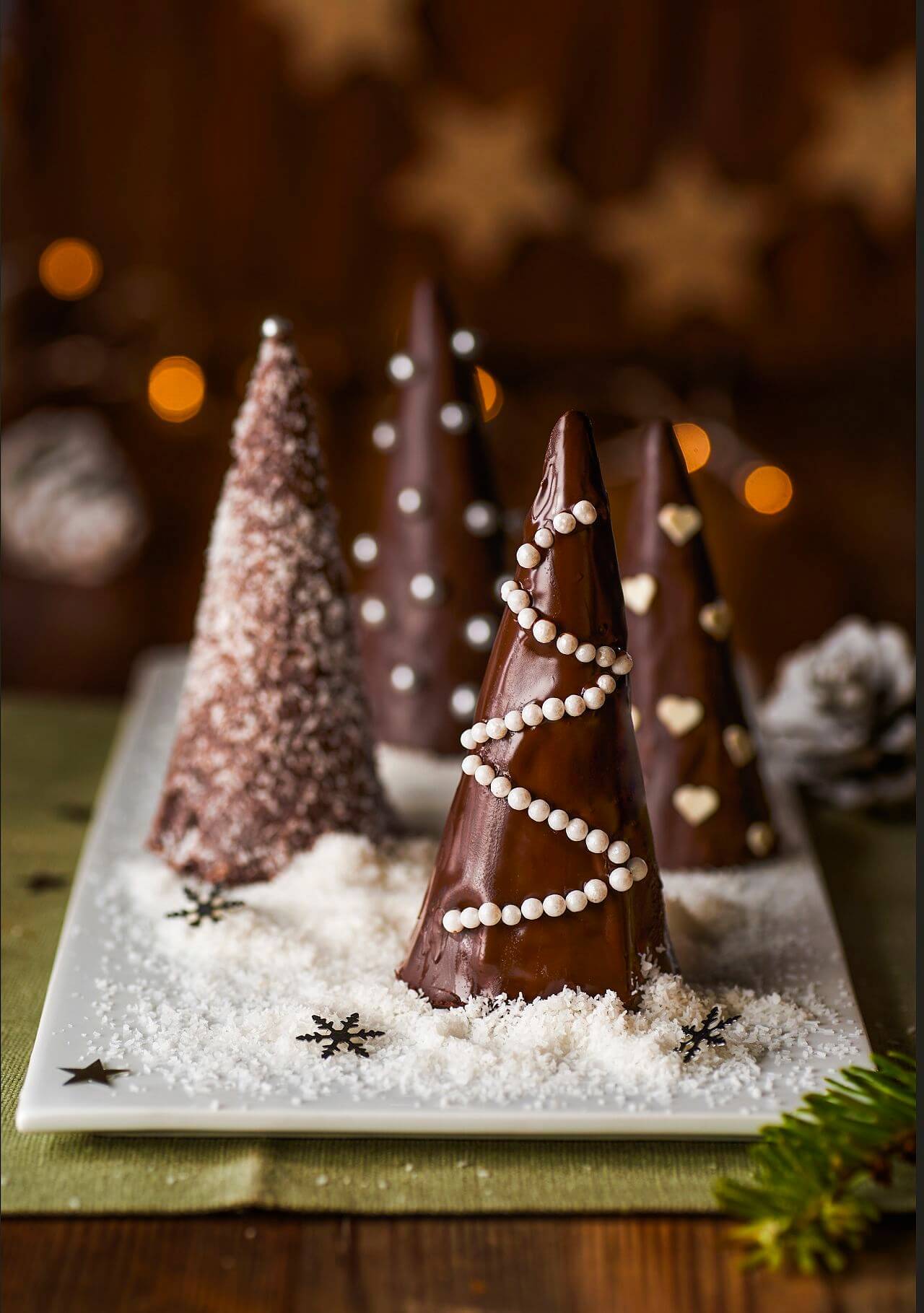 Recetas de Navidad arbolitos de chocolate