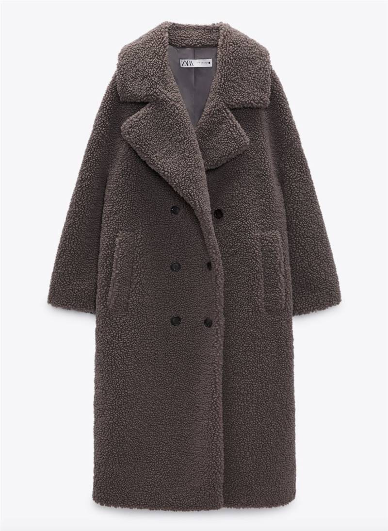 abrigo peluche gris