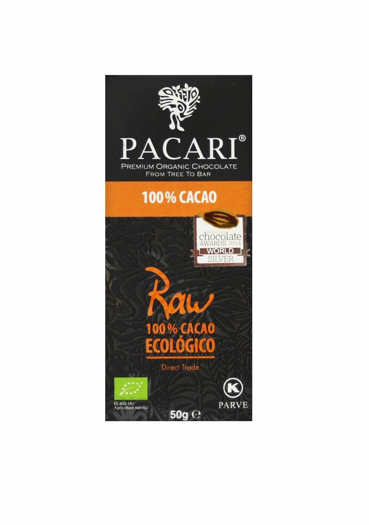Beneficios chocolate Pacari 100 El Corte Inglés, 3,59€