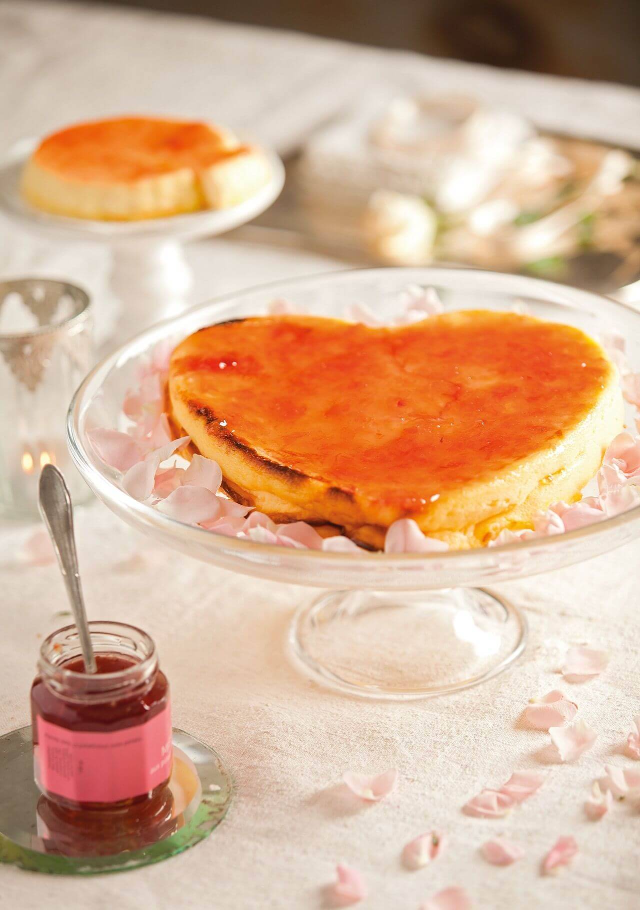 cena romántica en casa cheesecake