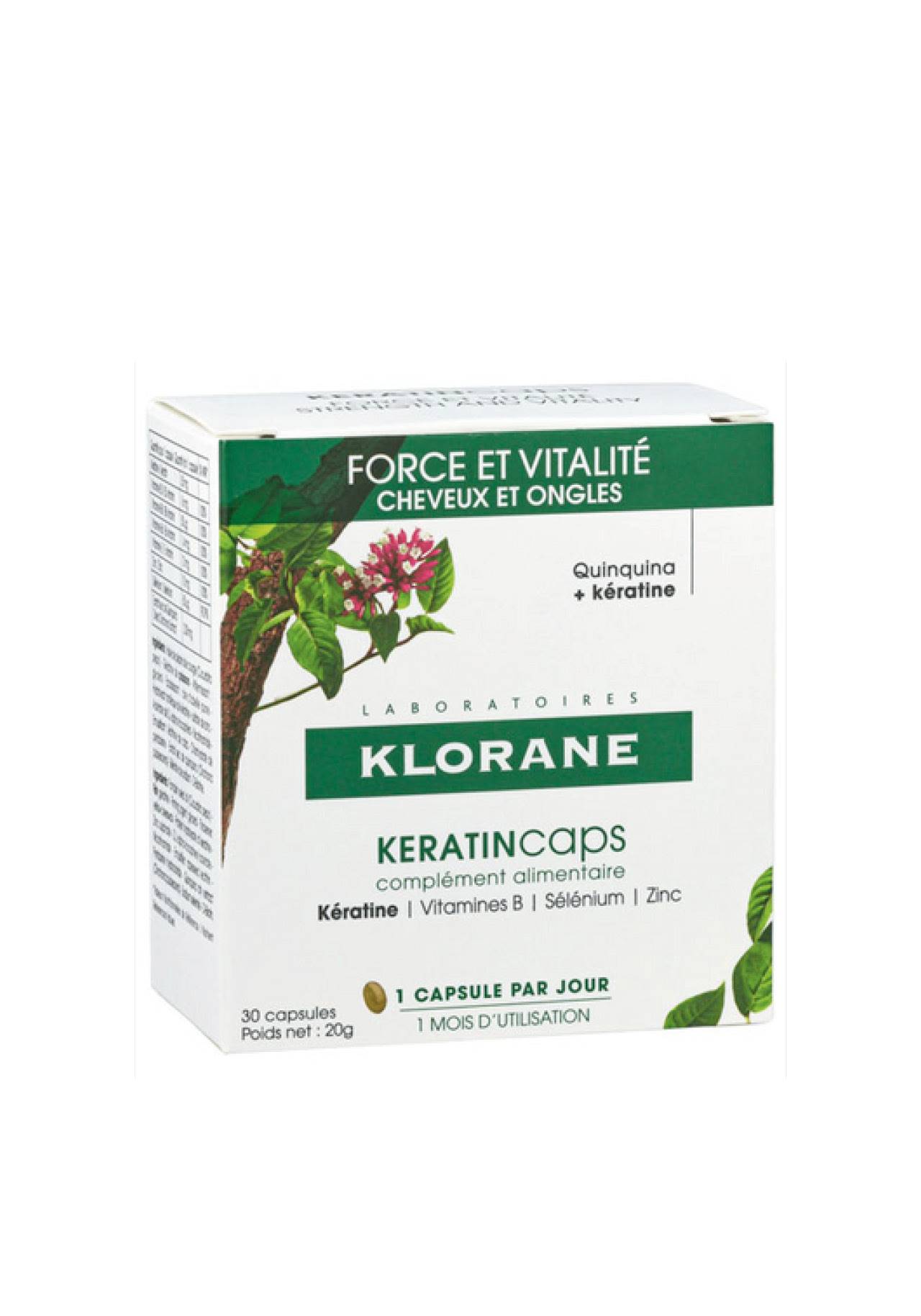 Complementos alimenticios vitaminas pelo Keratin Caps de Klorane