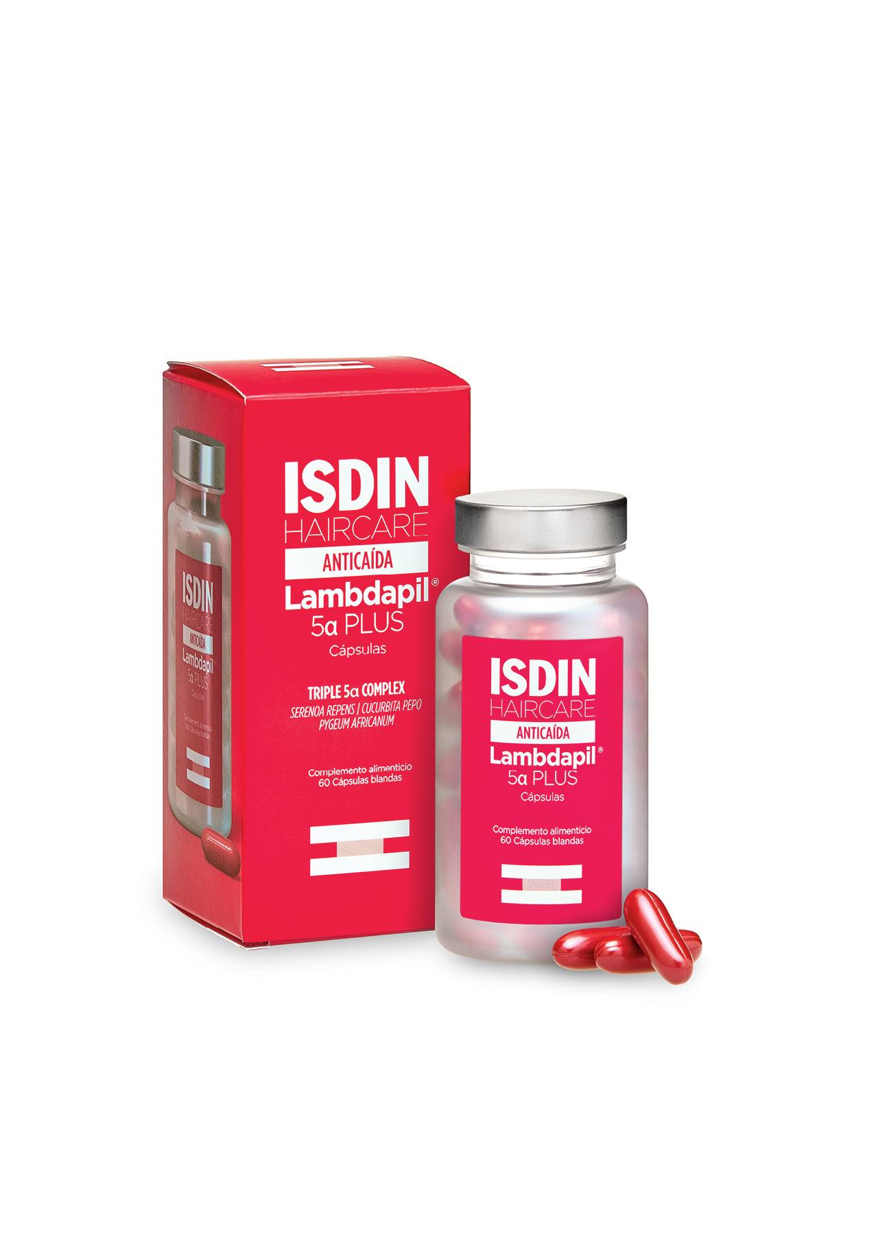 Complementos alimenticios vitaminas pelo Lambdalipl 5a plus de Isdin