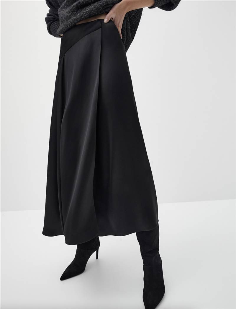 Falda negra Massimo Dutti