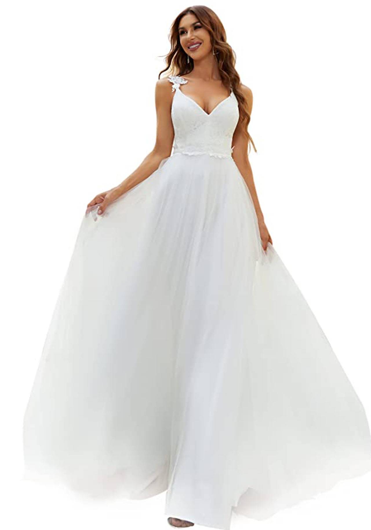 Vestidos de novia para boda civil: Con encajes de Amazon