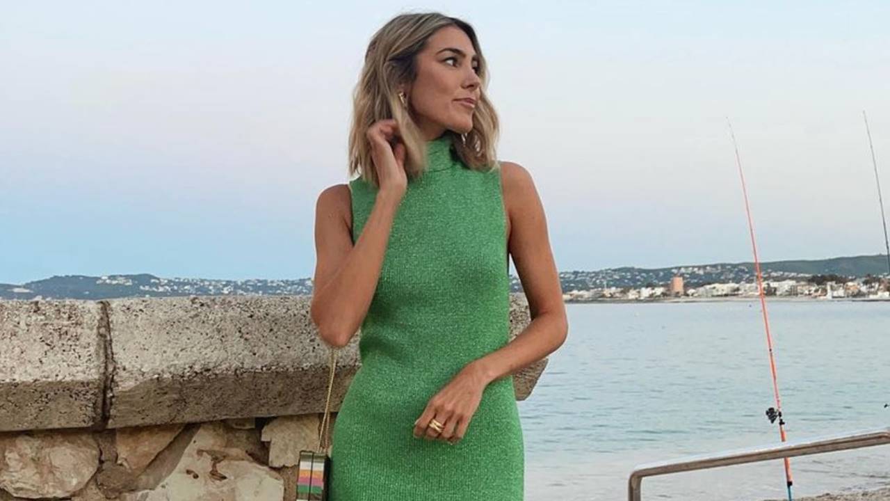 Anna Ferrer, la invitada de boda más elegante y trendy con un vestido verde de Mango de 30 euros