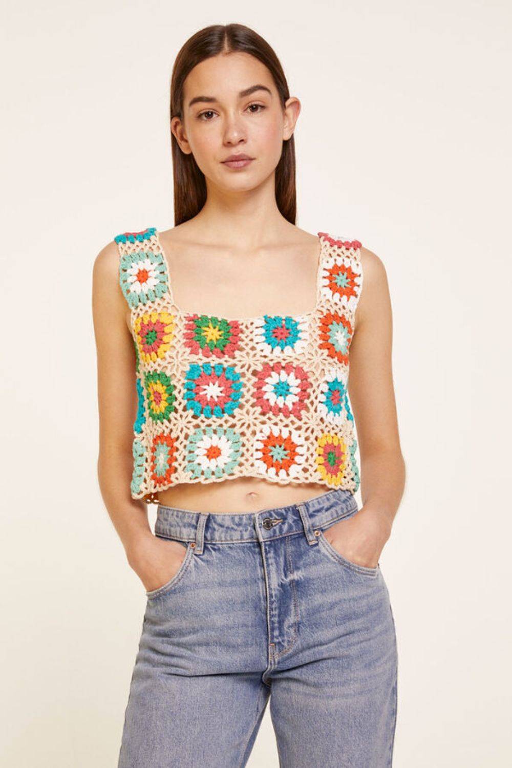 Top Crochet Flores