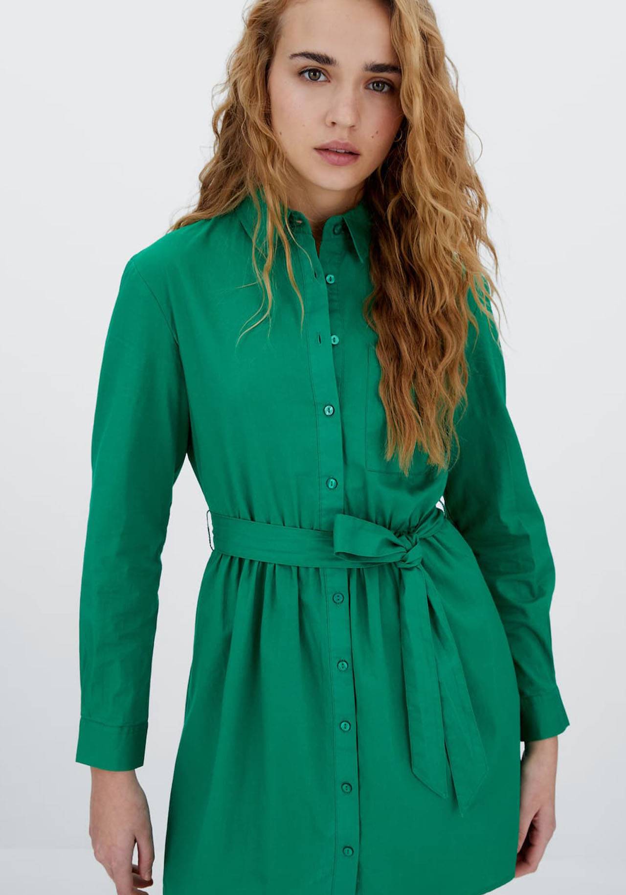 Vestido camisero verde