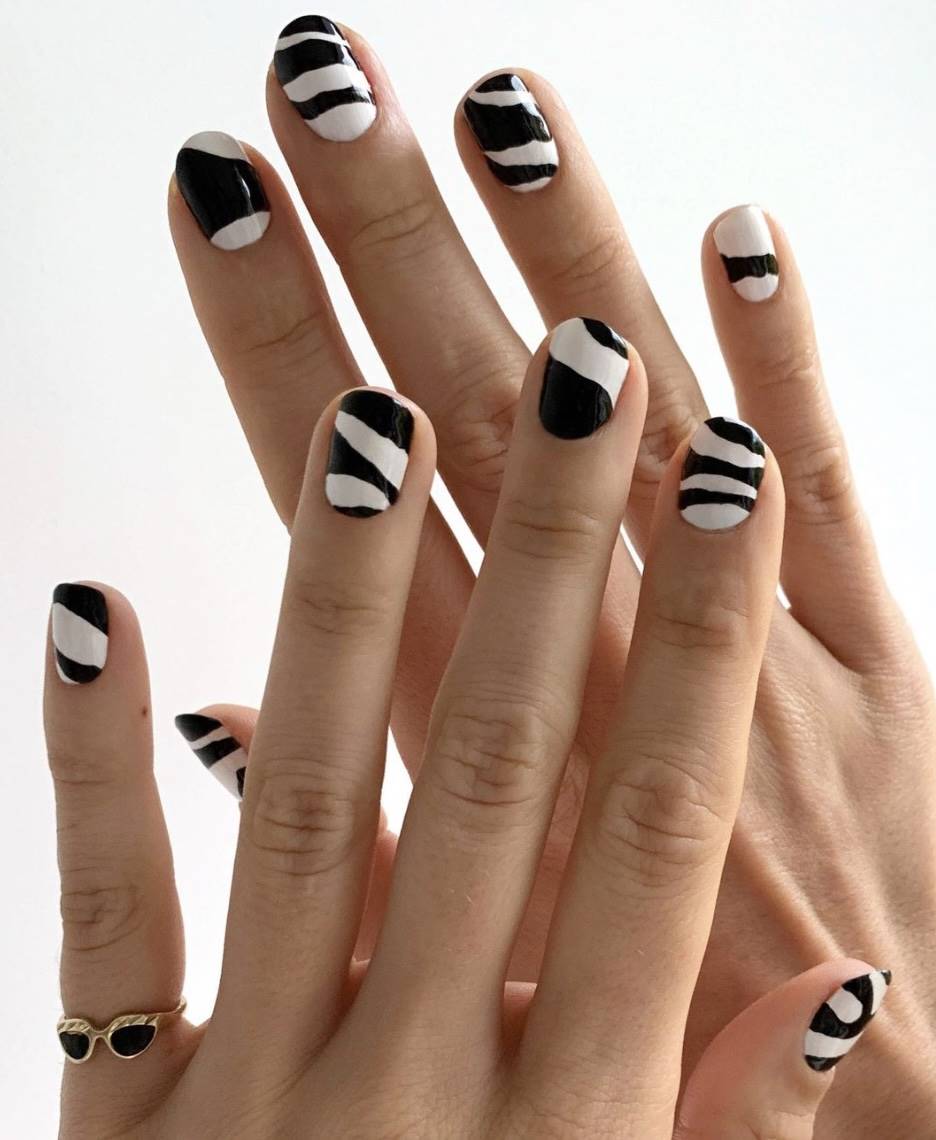 Uñas de diseño: Blanco y negro
