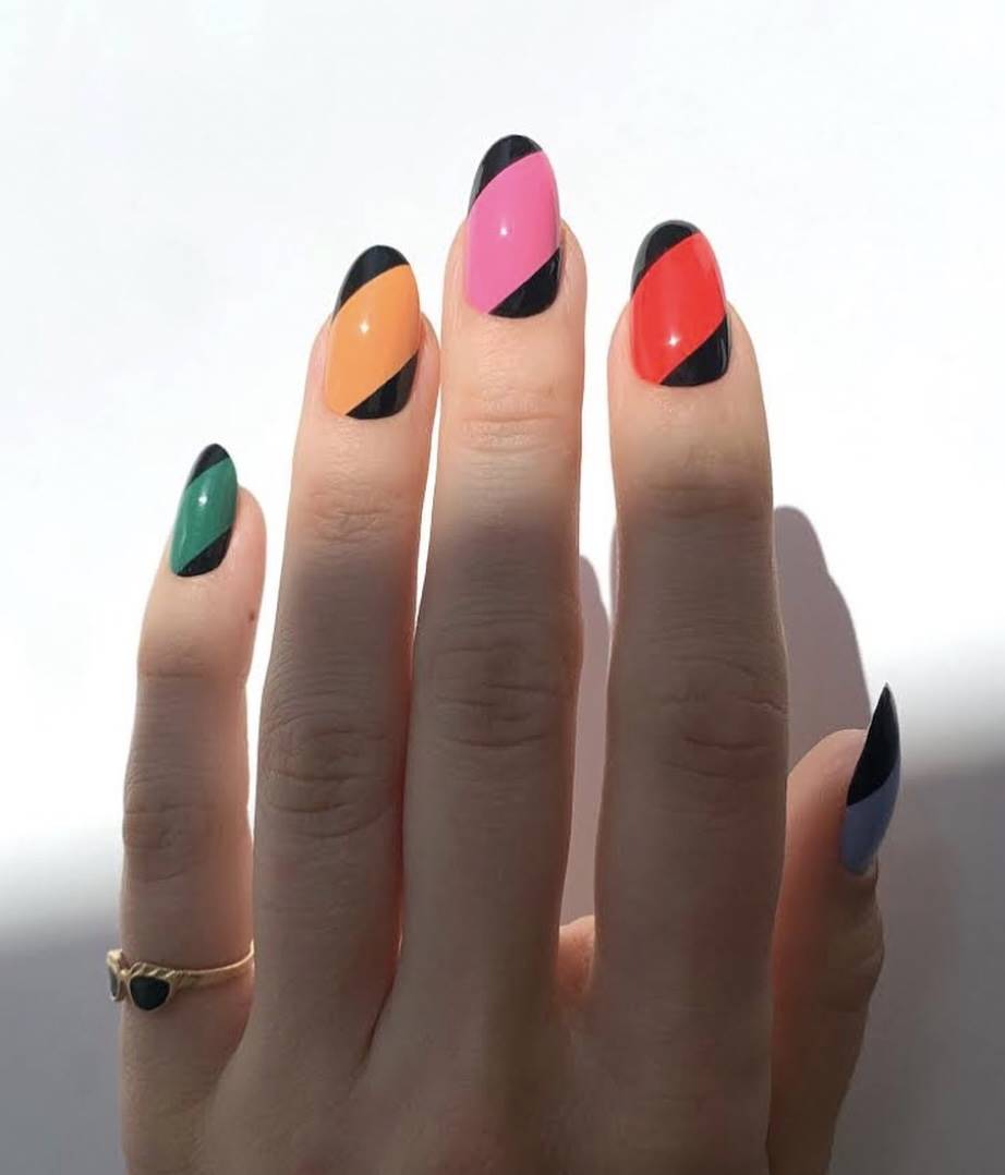 Uñas de diseño: Francesa multicolor