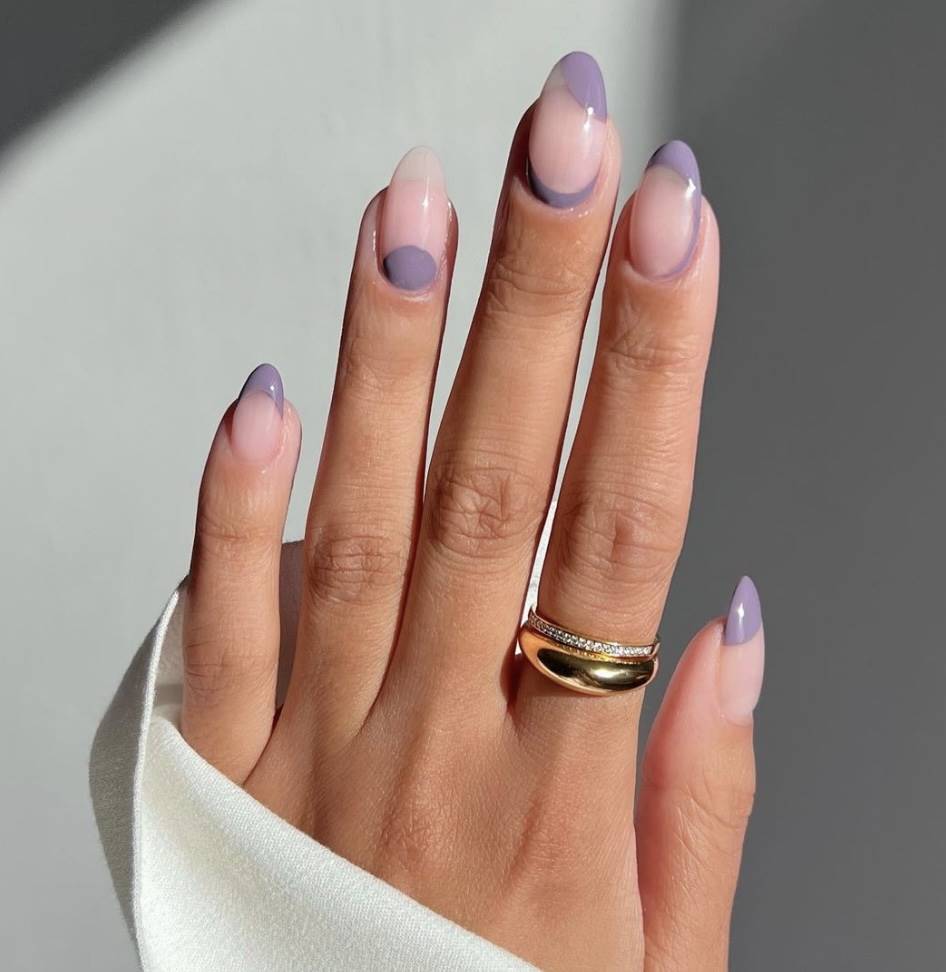 Uñas de diseño: Mix de francesa lila
