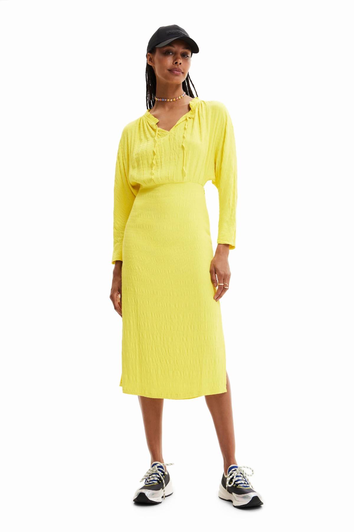 Vestido midi amarillo